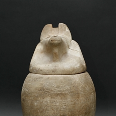 Canopic jar of Ketjen in the form of god Duamutef